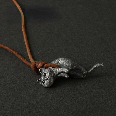 Meow Medallion Grunge Necklace Necklaces KittyNook Cat Company